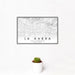 12x18 La Habra California Map Print Landscape Orientation in Classic Style With Small Cactus Plant in White Planter