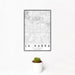 12x18 La Habra California Map Print Portrait Orientation in Classic Style With Small Cactus Plant in White Planter