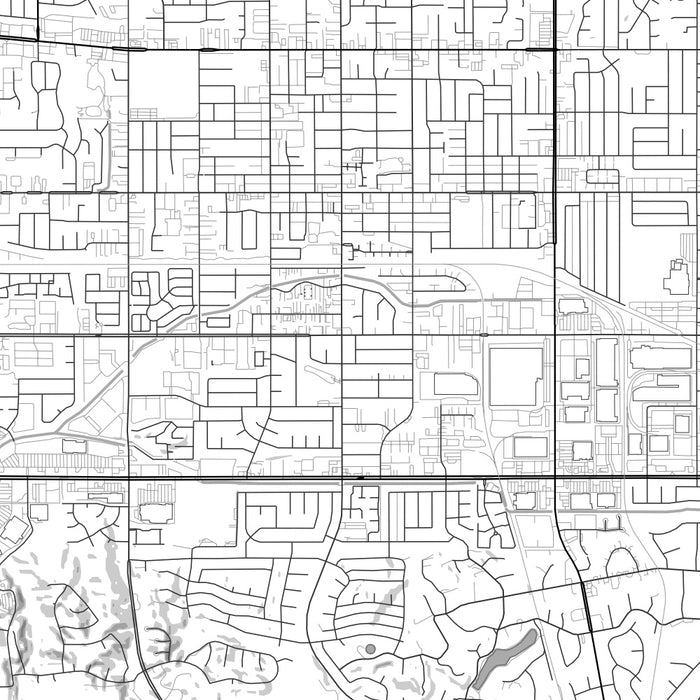 La Habra California Map Print in Classic Style Zoomed In Close Up Showing Details
