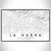 La Habra California Map Print Landscape Orientation in Classic Style With Shaded Background