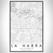 La Habra California Map Print Portrait Orientation in Classic Style With Shaded Background