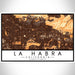 La Habra California Map Print Landscape Orientation in Ember Style With Shaded Background