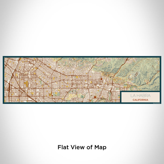 Flat View of Map Custom La Habra California Map Enamel Mug in Woodblock
