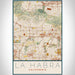 La Habra California Map Print Portrait Orientation in Woodblock Style With Shaded Background