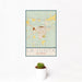 12x18 La Junta Colorado Map Print Portrait Orientation in Woodblock Style With Small Cactus Plant in White Planter