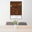 24x36 La Junta Colorado Map Print Portrait Orientation in Ember Style Behind 2 Chairs Table and Potted Plant