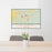 24x36 La Junta Colorado Map Print Lanscape Orientation in Woodblock Style Behind 2 Chairs Table and Potted Plant