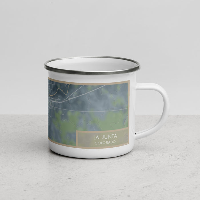 Right View Custom La Junta Colorado Map Enamel Mug in Afternoon