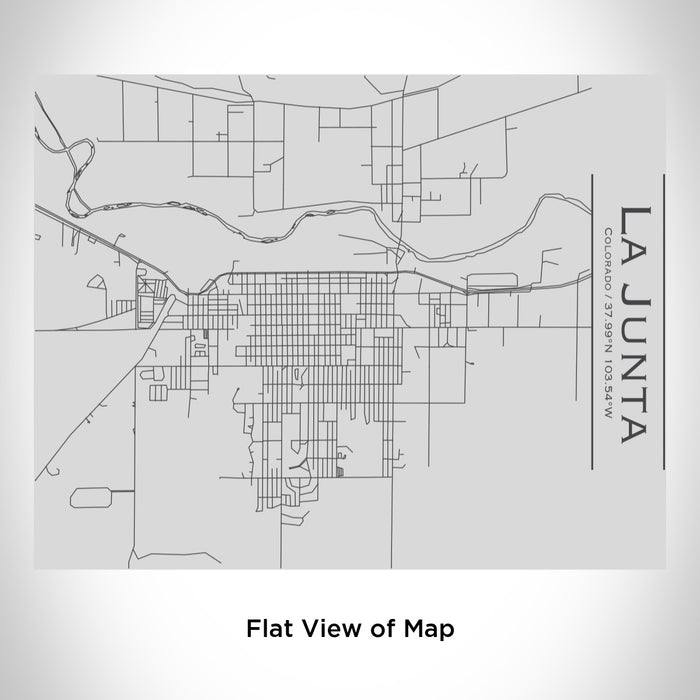 Rendered View of La Junta Colorado Map Engraving on 20oz Stainless Steel Insulated Bottle with Bamboo Top