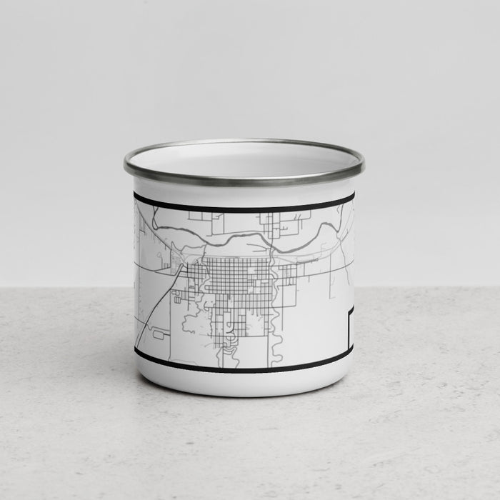 Front View Custom La Junta Colorado Map Enamel Mug in Classic