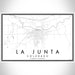 La Junta Colorado Map Print Landscape Orientation in Classic Style With Shaded Background