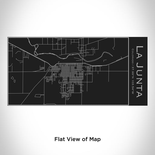 Rendered View of La Junta Colorado Map Engraving on 17oz Stainless Steel Insulated Cola Bottle in Black