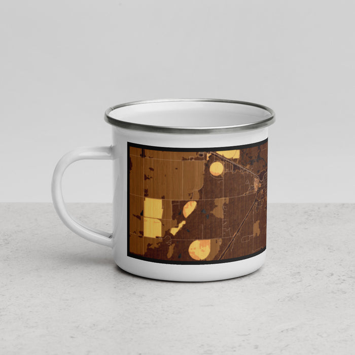 Left View Custom La Junta Colorado Map Enamel Mug in Ember