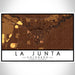 La Junta Colorado Map Print Landscape Orientation in Ember Style With Shaded Background