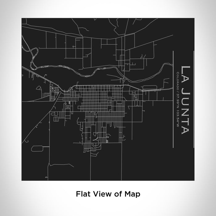 Rendered View of La Junta Colorado Map Engraving on 17oz Stainless Steel Insulated Tumbler in Black
