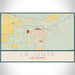 La Junta Colorado Map Print Landscape Orientation in Woodblock Style With Shaded Background