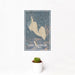 12x18 Lake Almanor California Map Print Portrait Orientation in Afternoon Style With Small Cactus Plant in White Planter