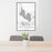 24x36 Lake Almanor California Map Print Portrait Orientation in Classic Style Behind 2 Chairs Table and Potted Plant