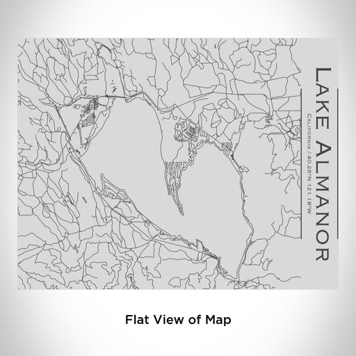 Rendered View of Lake Almanor California Map Engraving on 20oz Stainless Steel Insulated Bottle with Bamboo Top