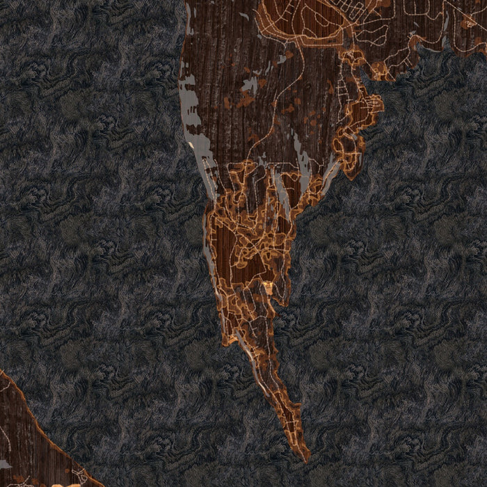 Lake Almanor California Map Print in Ember Style Zoomed In Close Up Showing Details