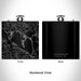 Rendered View of Lake Almanor California Map Engraving on 6oz Stainless Steel Flask in Black