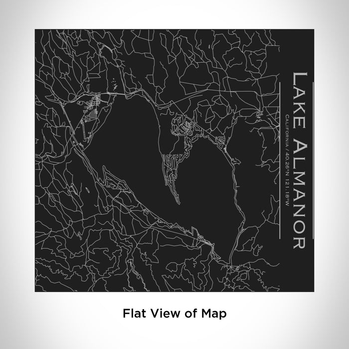 Rendered View of Lake Almanor California Map Engraving on 17oz Stainless Steel Insulated Tumbler in Black