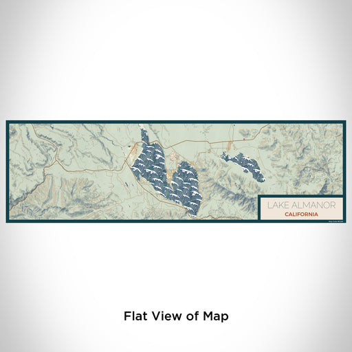 Flat View of Map Custom Lake Almanor California Map Enamel Mug in Woodblock