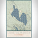 Lake Almanor California Map Print Portrait Orientation in Woodblock Style With Shaded Background