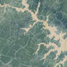 Lake Anna Virginia Map Print in Afternoon Style Zoomed In Close Up Showing Details