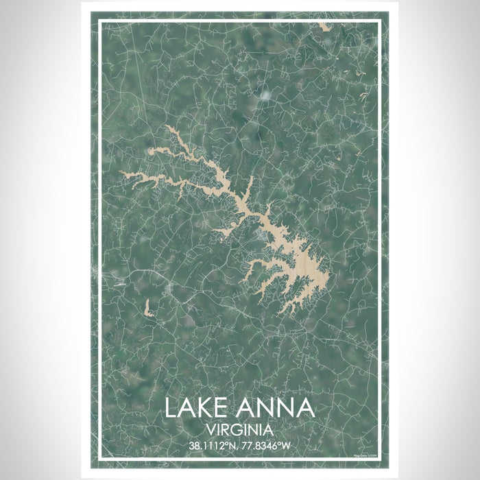 Afternoon Virginia Map Print of Lake Anna