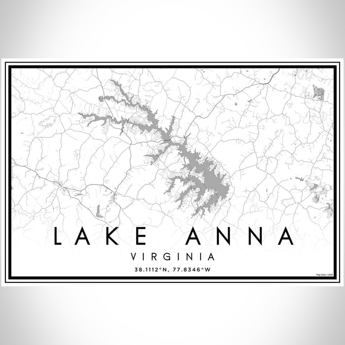 Lake Anna Virginia Map Print Landscape Orientation in Classic Style With Shaded Background