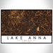 Lake Anna Virginia Map Print Landscape Orientation in Ember Style With Shaded Background