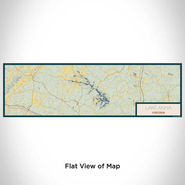 Flat View of Map Custom Lake Anna Virginia Map Enamel Mug in Woodblock