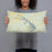 Person holding 20x12 Custom Lake Anna Virginia Map Throw Pillow in Woodblock