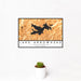 12x18 Lake Arrowhead California Map Print Landscape Orientation in Ember Style With Small Cactus Plant in White Planter