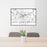 24x36 Lake Arrowhead California Map Print Lanscape Orientation in Classic Style Behind 2 Chairs Table and Potted Plant