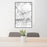 24x36 Lake Arrowhead California Map Print Portrait Orientation in Classic Style Behind 2 Chairs Table and Potted Plant