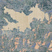 Lake Arrowhead California Map Print in Afternoon Style Zoomed In Close Up Showing Details