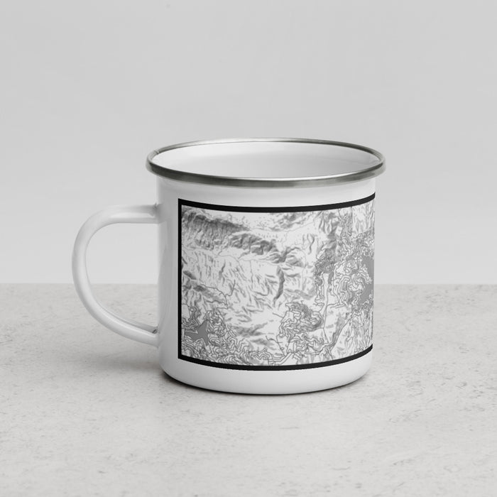 Left View Custom Lake Arrowhead California Map Enamel Mug in Classic