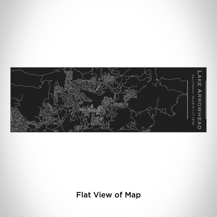 Rendered View of Lake Arrowhead California Map Engraving on 10oz Stainless Steel Insulated Cup with Sliding Lid in Black