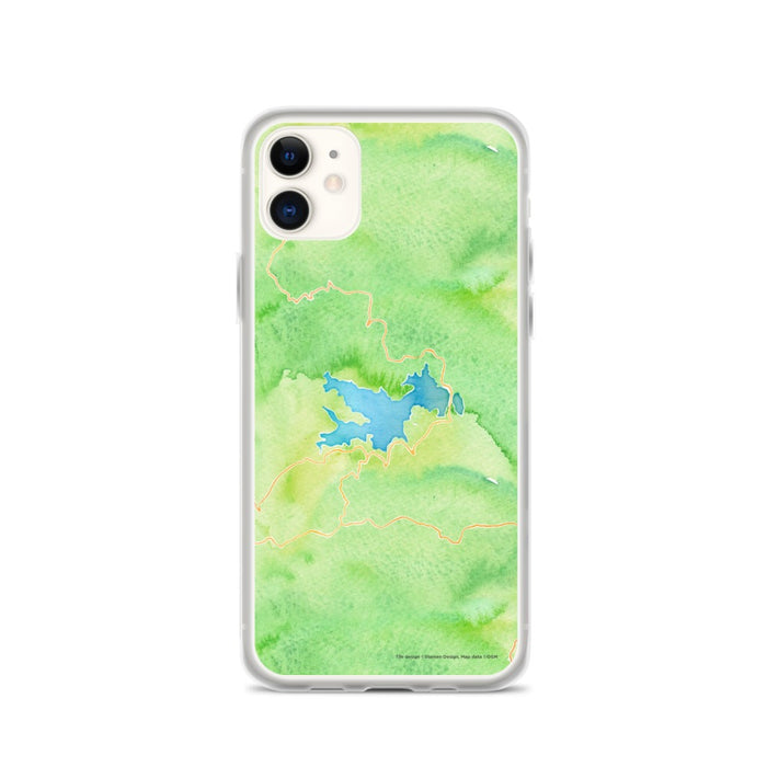 Custom iPhone 11 Lake Arrowhead California Map Phone Case in Watercolor