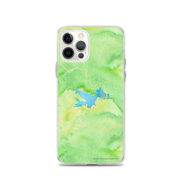 Custom iPhone 12 Pro Lake Arrowhead California Map Phone Case in Watercolor