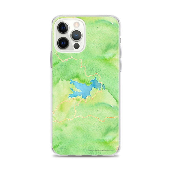 Custom iPhone 12 Pro Max Lake Arrowhead California Map Phone Case in Watercolor