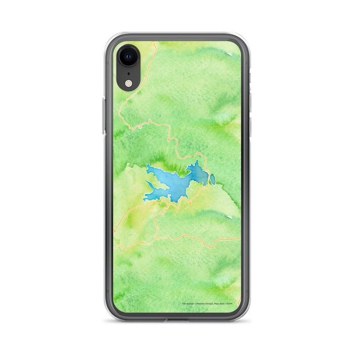 Custom iPhone XR Lake Arrowhead California Map Phone Case in Watercolor