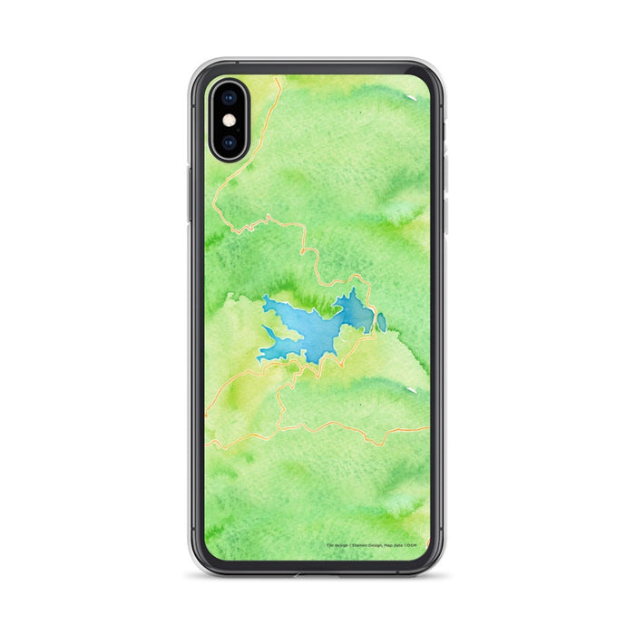 Custom iPhone XS Max Lake Arrowhead California Map Phone Case in Watercolor