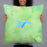 Person holding 22x22 Custom Lake Arrowhead California Map Throw Pillow in Watercolor