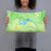 Person holding 20x12 Custom Lake Arrowhead California Map Throw Pillow in Watercolor
