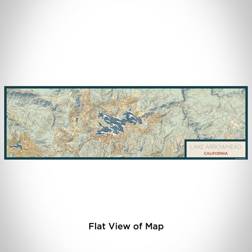 Flat View of Map Custom Lake Arrowhead California Map Enamel Mug in Woodblock
