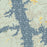 Lake Barkley Kentucky Map Print in Woodblock Style Zoomed In Close Up Showing Details