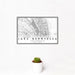 12x18 Lake Berryessa California Map Print Landscape Orientation in Classic Style With Small Cactus Plant in White Planter